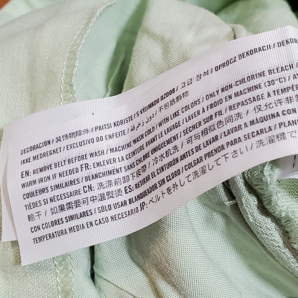 Clean Girl Modern Preppy Linen Blend Shorts Wide Leg Pistachio Green Size M - Picture 7 of 7